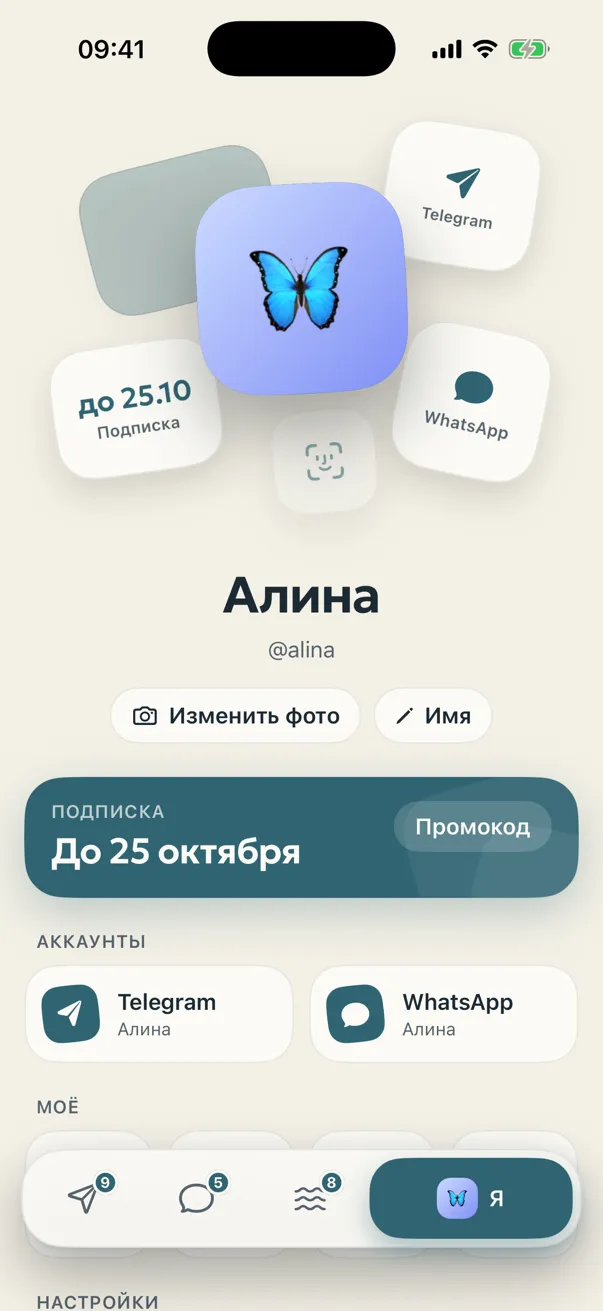 Омут: профиль — все аккаунты и подписка в одном месте